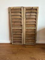 Brocante houten louvre deurtjes luiken, Gebruikt, Ophalen