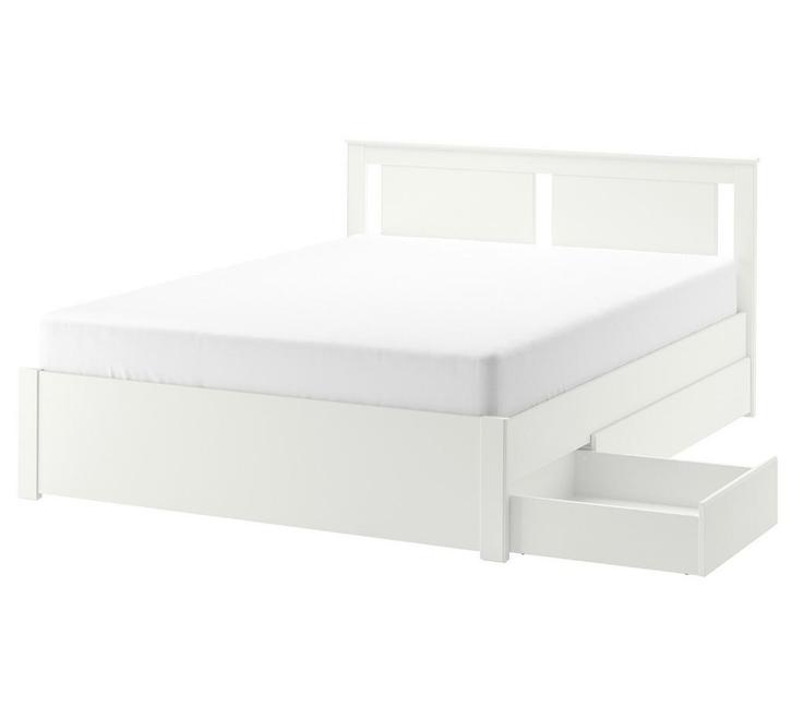 Bedframe met 2 bedlades wit/BeCo Comfortsc140x200 (H4), Huis en Inrichting, Slaapkamer | Bedden, Zo goed als nieuw, Tweepersoons