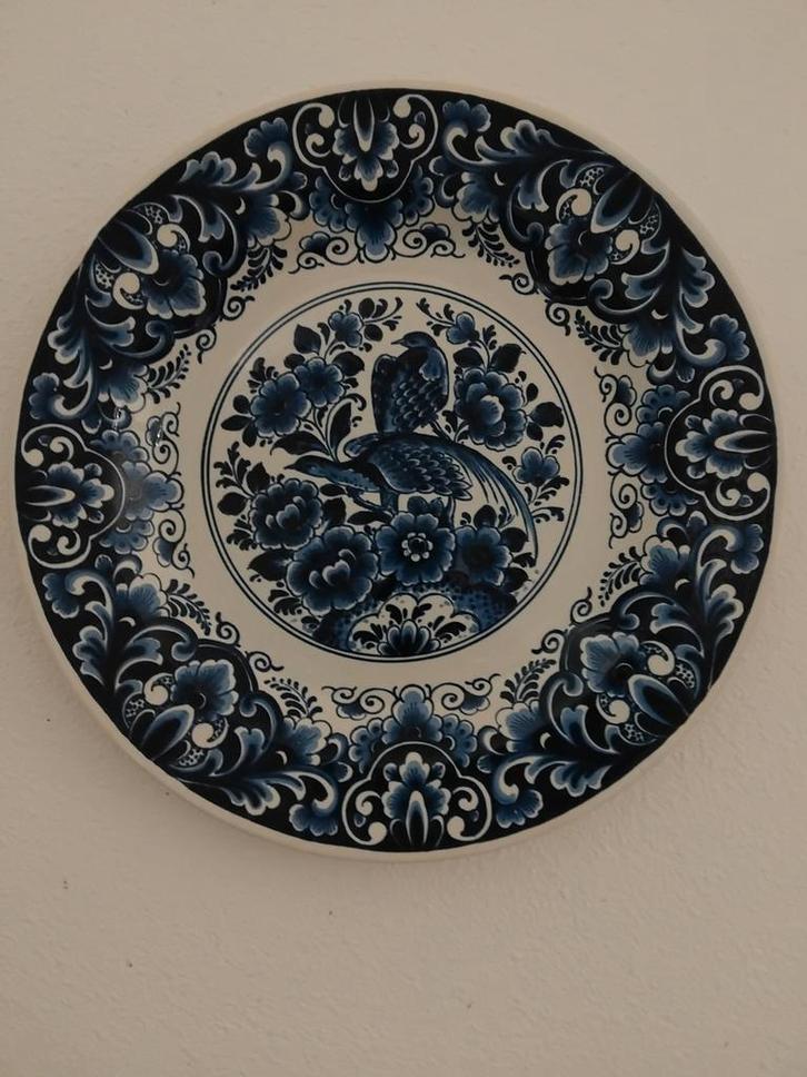 Delfts Blauw Wandbord met Vogel, Antiek en Kunst, Antiek | Wandborden en Tegels, Ophalen