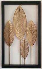 Wanddecoratie sculptuur metaalsoort bladeren, Antiek en Kunst, Kunst | Designobjecten, Ophalen of Verzenden