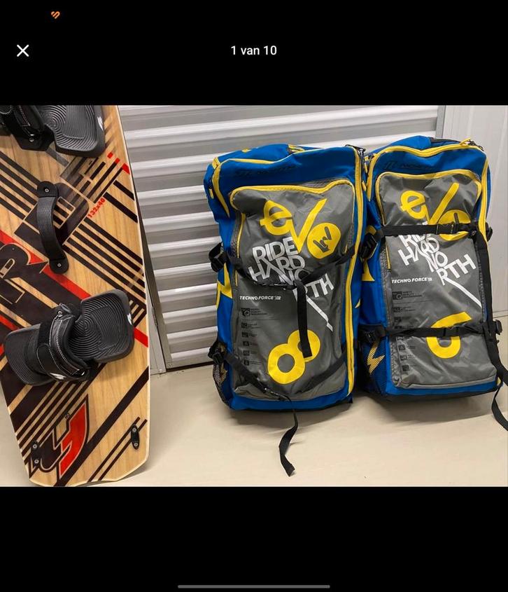 Kitesurfset Northface Evo 6 & 8m + Board, Trapeze, Watersport en Boten, Kitesurfen, Gebruikt, Kitesurf-set, 8 m², Twintip, Ophalen of Verzenden