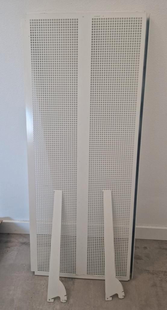 Winkelstelling legborden(45x )100x42 cm wit incl. haken, Huis en Inrichting, Kasten | Stellingkasten, Gebruikt, Ophalen