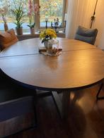 Eiken  ronde eettafel van Ikea 1.45 bij 1.45, Huis en Inrichting, Tafels | Eettafels, Ophalen, Zo goed als nieuw, Vijf personen of meer