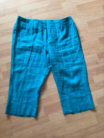 Promiss felblauwe 100% linnen driekwart broek mt 48/50 izgs beschikbaar voor biedingen
