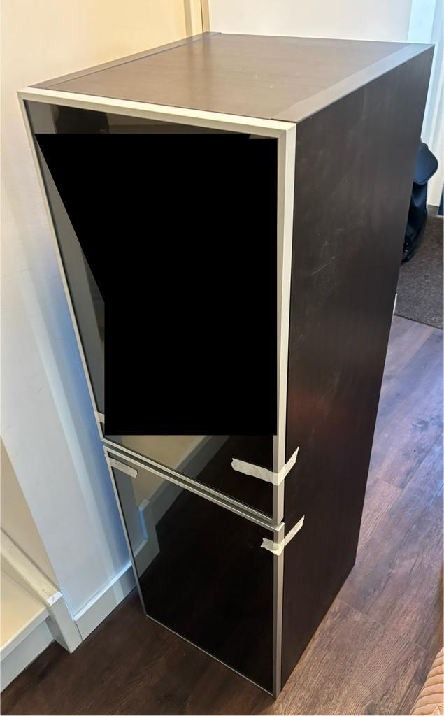 Ikea Besta (zwartbruin) kast met deuren en planken, Huis en Inrichting, Kasten | Wandmeubels, Zo goed als nieuw, Minder dan 100 cm