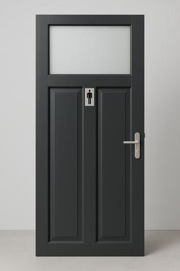 Binnendeur met glas, wc deur, met slot beschikbaar voor biedingen