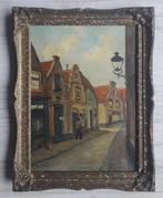 LEUK STRAATJE MET OUDE HUISJES>MAN>DORP>STAD🖌JOHAN ROCKX, Antiek en Kunst, Kunst | Schilderijen | Klassiek, Ophalen of Verzenden