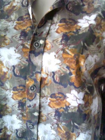 State of Art bruintinten bloemenoverhemd maat L beschikbaar voor biedingen