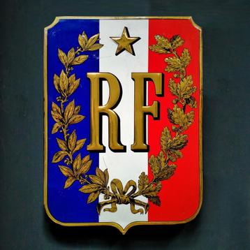 Oud Frans Vlaggen Bord Republiek Frankrijk Vintage Brocante beschikbaar voor biedingen