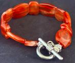 Carneool armband, Ophalen of Verzenden, Gebruikt, Zilver
