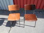 Vintage stoelen vierkante poten, Huis en Inrichting, Stoelen, Ophalen, Gebruikt, Vijf, Zes of meer stoelen, Metaal