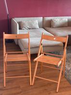 2  IKEA TERJE klapstoelen, Huis en Inrichting, Stoelen, Ophalen, Twee, Bruin, Zo goed als nieuw