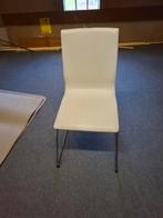 4 Witte leren eetkamerstoelen met chromen frame, Huis en Inrichting, Stoelen, Ophalen
