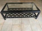 Glazen Salontafel Zwart Hout - 140x75x46cm, Ophalen, 100 tot 150 cm, 50 tot 100 cm, Minder dan 50 cm