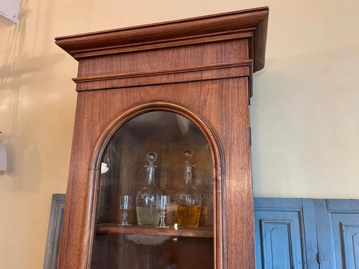 smal ondiep Vitrinekast Drankenkast Glazenkast Mahoniehout, Antiek en Kunst, Antiek | Woonaccessoires, Ophalen