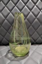 Vintage kalebas mintgroen en wit glas vaas, Minder dan 50 cm, Groen, Glas, Zo goed als nieuw
