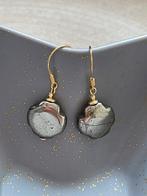 Prachtige oorbellen met natuurlijk pyriet, 24k 925z., Verzenden, Nieuw, Goud, Zilver