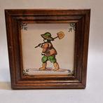 Vintage Tegeltableau met Houten Lijst, Antiek en Kunst, Ophalen of Verzenden
