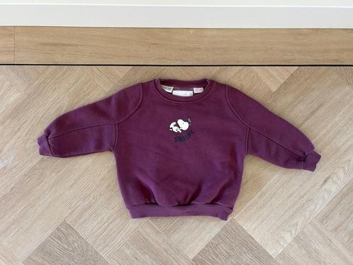 Z.g.a.n. Donkerpaarse trui / sweater met Snoopy, Zara, mt 86, Kinderen en Baby's, Babykleding | Maat 86, Zo goed als nieuw, Jongetje of Meisje