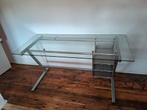 Bureau groot glas en metaal, Ophalen, Gebruikt, Bureau
