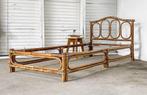 70s Vintage junior bamboe bed, 85 tot 100 cm, Gebruikt, Ophalen of Verzenden, Lattenbodem
