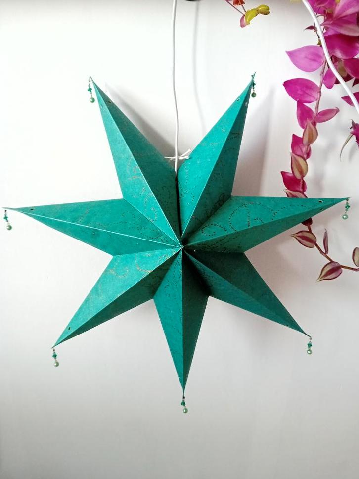 Partij papieren kerststerren zeegroen, Diversen, Kerst, Nieuw, Ophalen of Verzenden