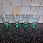 Leuke glazen met groene balvoetjes, Ophalen of Verzenden, Nieuw