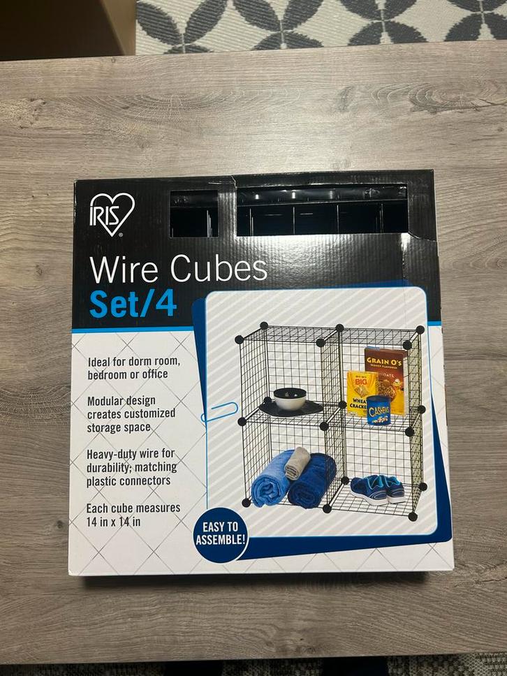 Draadkubussen Set van 4 - Modulaire Opbergruimte, Huis en Inrichting, Kasten | Boekenkasten, Nieuw, Ophalen of Verzenden