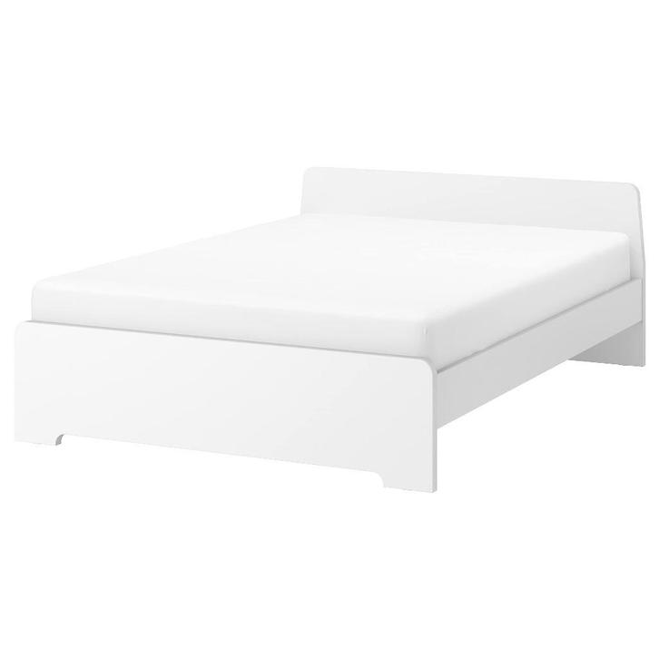 IKEA ASKVOLL Bedframe, Huis en Inrichting, Slaapkamer | Bedden, Gebruikt, Tweepersoons, 140 cm, 200 cm, Hout, Wit, Ophalen