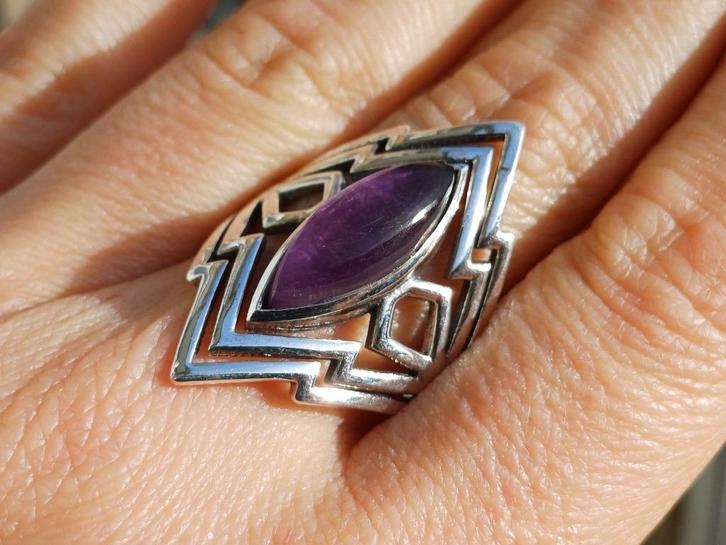 Vanoli 925 zilveren ring met amethist maat 20, Sieraden, Tassen en Uiterlijk, Ringen, Nieuw, Dame, 19 tot 20, Paars, Zilver, Met edelsteen