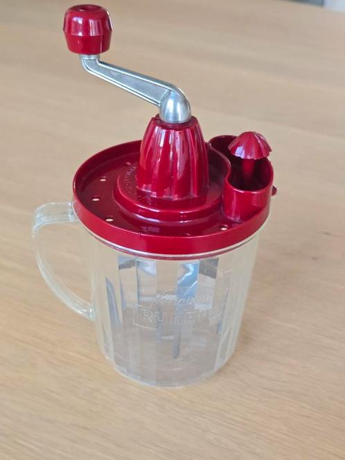 Vintage antieke 50S Ruhrfix slagroomklopper bordeauxrood, Antiek en Kunst, Antiek | Keukenbenodigdheden, Ophalen of Verzenden