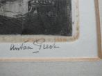 Originele Anton Pieck ets Korte Prinsengracht ca. 1917, Antiek en Kunst, Ophalen of Verzenden