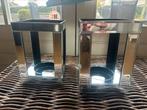 Spiegelglas kandelaar 2 x als set 15 euro, Huis en Inrichting, Woonaccessoires | Kandelaars en Kaarsen, Ophalen of Verzenden, Zo goed als nieuw