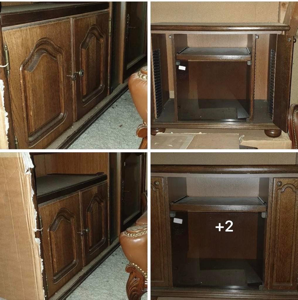 Eiken TV Meubel - Diverse Stijlen, Ophalen, Gebruikt, 100 tot 150 cm, Eikenhout