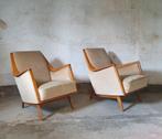 vintage fauteuils  bank deens design, Huis en Inrichting, Fauteuils, Ophalen, Hout, Gebruikt, 75 tot 100 cm