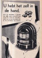 Retro reclame 1953 Beckers Bergen op Zoom kachel haard, Ophalen of Verzenden