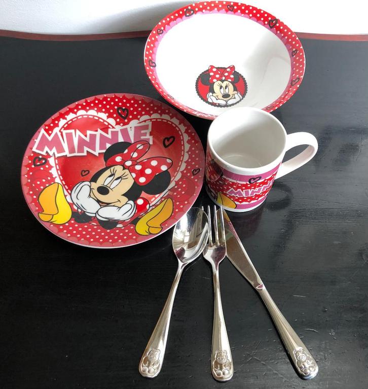 Kinderserviesje Disney, Minnie Mouse, Huis en Inrichting, Keuken | Servies, Gebruikt, Overige typen, Overige stijlen, Porselein