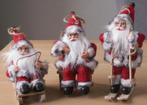 3 decoratieve kerstmannen op slee, stoel en ski, Ophalen of Verzenden, Nieuw