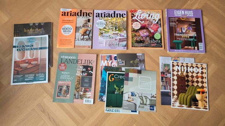 Woontijdschriften voor moodboards oa Ariadne en EH&I 2024, Boeken, Tijdschriften en Kranten, Gelezen, Overige typen, Ophalen of Verzenden
