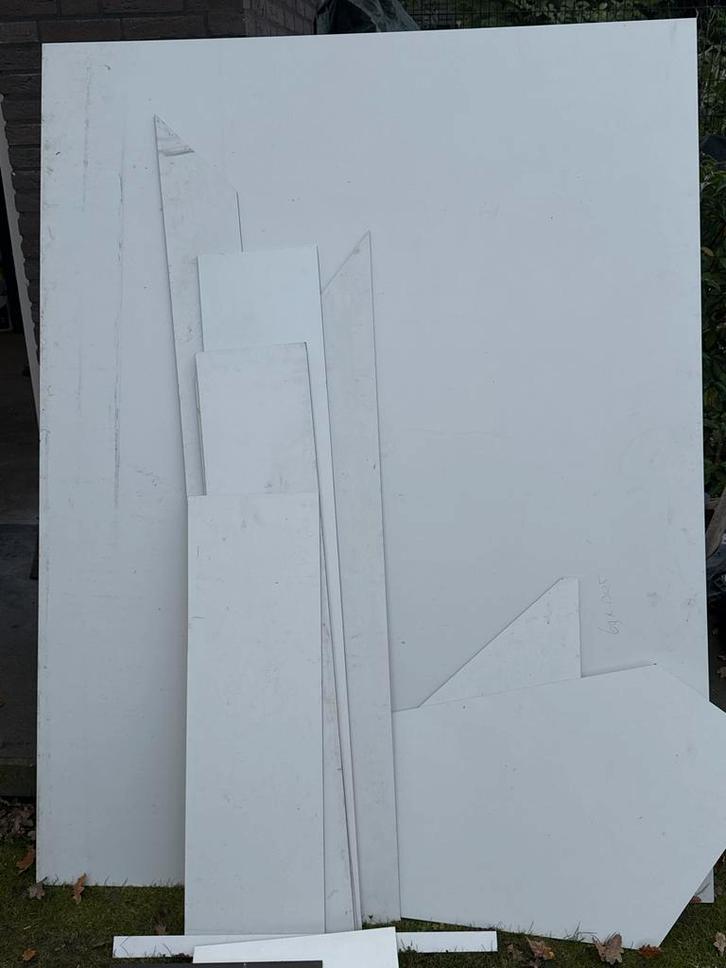 Trespa plaat 6mm - 1.70x1.30m - Crème wit (9001) + reststukk, Doe-het-zelf en Verbouw, Platen en Panelen, Gebruikt, HPL, Minder dan 20 mm
