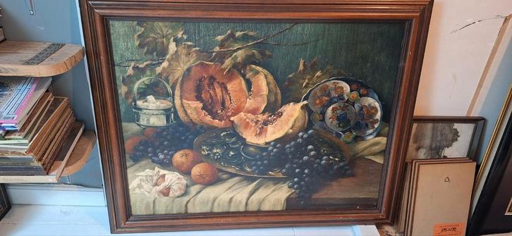 Stilleven met fruit en servies, Antiek en Kunst, Kunst | Schilderijen | Klassiek, Ophalen