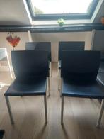 Leolux eetkamerstoelen, leolux stoelen, leolux 4 stoelen, Huis en Inrichting, Stoelen, Ophalen, Gebruikt, Zwart, Vier