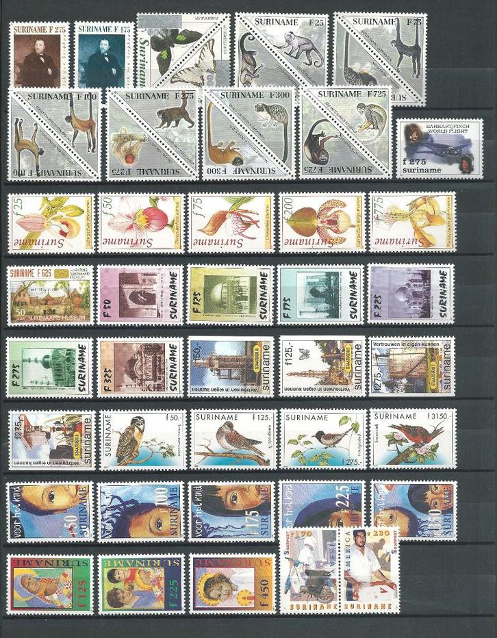 Suriname 1997, complete jaargang, Postfris., Postzegels en Munten, Postzegels | Suriname, Postfris, Verzenden