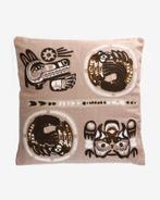 Sissy Boy kussen beige bruin geborduurd 50x50 cm, Ophalen of Verzenden, Zo goed als nieuw, Beige, Vierkant