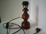 Tafellamp  - Lampvoet donker noten., Huis en Inrichting, Lampen | Tafellampen, Gebruikt, Hout, Ophalen