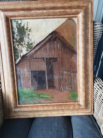 Oude Schuur - Olieverfschilderij beschikbaar voor biedingen