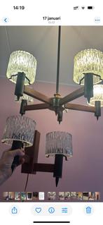 Retro hanglamp en bijpassende wandlamp, Huis en Inrichting, Lampen | Kroonluchters, Ophalen of Verzenden, Zo goed als nieuw