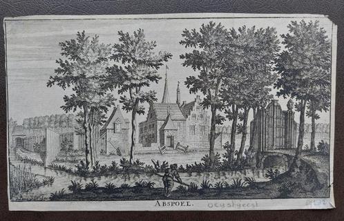 12 / Abspoel bij oegstgeest  Kopergravure uit 1712, Antiek en Kunst, Kunst | Etsen en Gravures, Ophalen of Verzenden