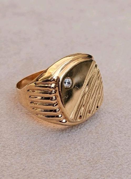 Prachtige 14k gouden zegelring, Sieraden, Tassen en Uiterlijk, Ringen, Nieuw, Goud, Goud, Ophalen of Verzenden