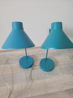 Hema bureaulamp "Knik" blauw / turquoise., Huis en Inrichting, Lampen | Tafellampen, Ophalen, Gebruikt, Metaal, 50 tot 75 cm